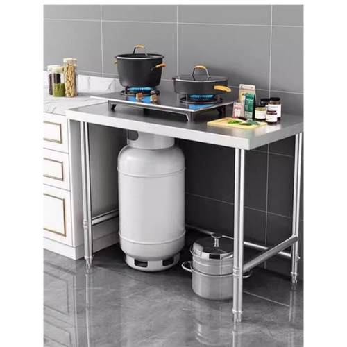 定制超厚304不锈钢工作台单层厨房餐厅工作台灶矩形蔬菜切台