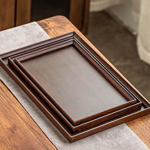 胡桃木托 托盘长方形竹木质茶盘茶接水盘商用新款中式茶接水盘大