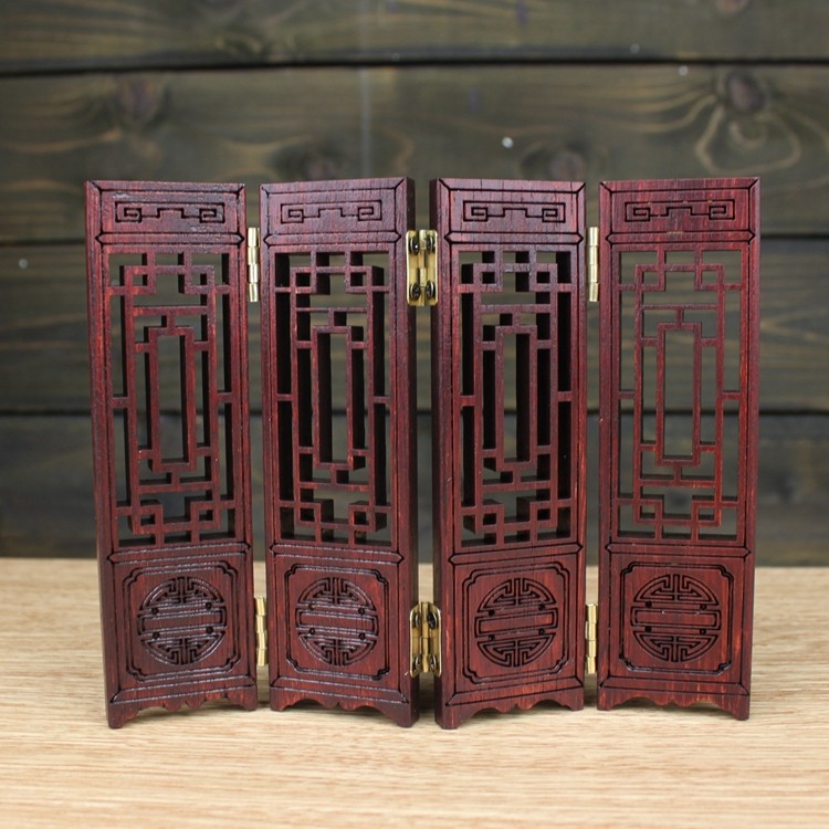 袖珍小屏风摆件 木质微型隔断墙 玉器手串拍图背景装饰架拍摄道具