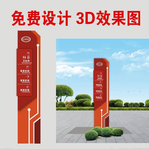 户外广告发光不锈钢导向广告标识牌精神堡垒立牌导视立牌