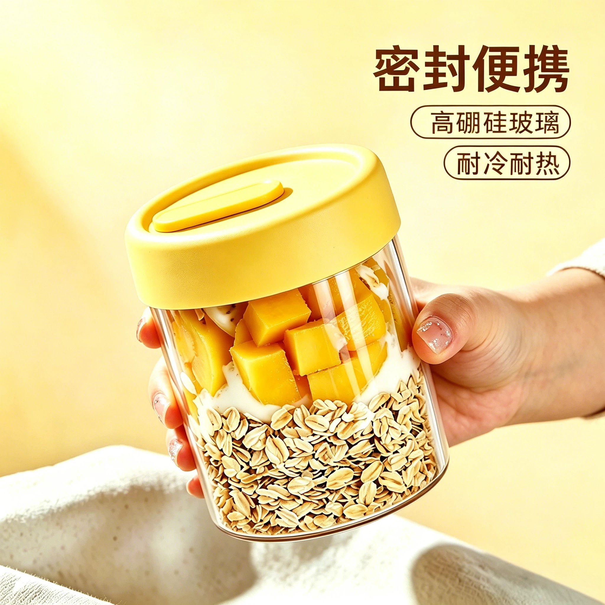 隔夜燕麦杯宽口易清洗图片