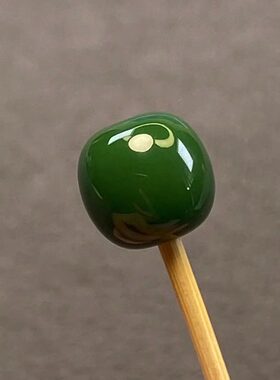 天然湖北原矿玉化绿松石老型珠菜籽绿军绿色松石 108佛珠顶珠腰珠