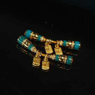 精工湖北玉化松石弟子珠万向轴108手串三通配珠文玩手串配饰