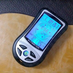 八合一手持电子指南针海拔表 户外运动多功能高度计气压计海拔仪