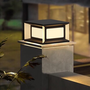 太阳能庭院柱头灯防水户外门头门柱别墅柱子墙头景观灯大门围墙灯