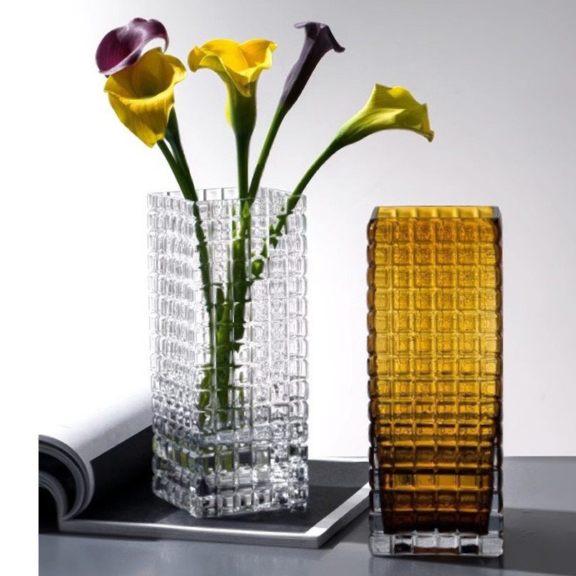 现代方形透明轻奢玻璃花瓶水养鲜花客厅桌面居家现代简约装饰摆件,电子元器件市场,电线扎带/束线带,淘宝优惠券,粉丝福利购,淘宝优惠卷