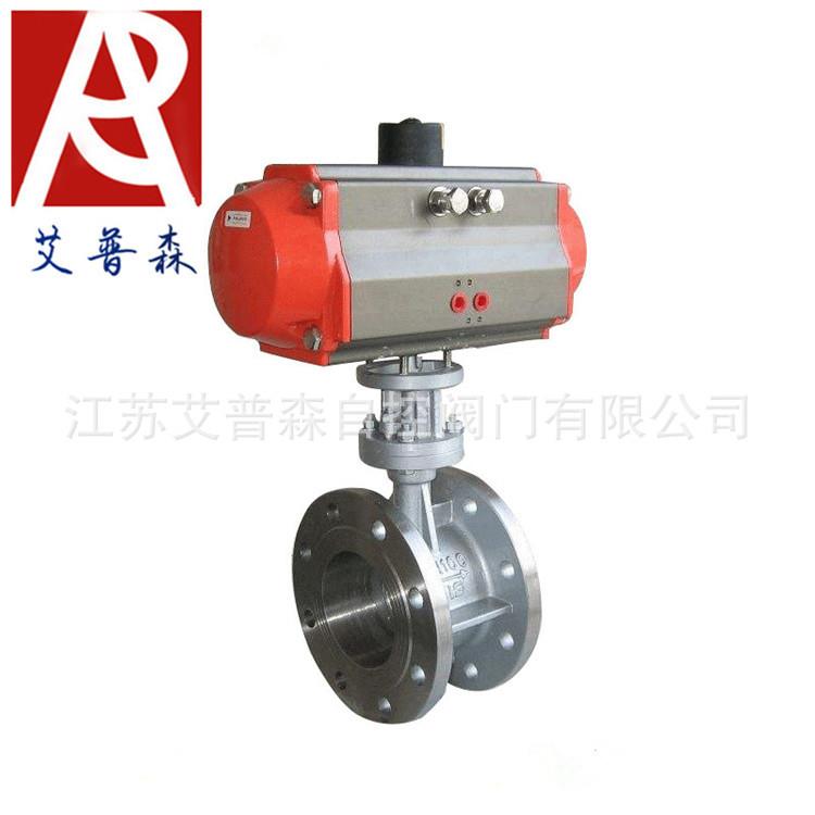气动不锈钢法兰硬密封蝶阀/气动不锈钢三偏心蝶阀D643W-16P蝶阀艾