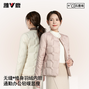 百搭加厚保暖短款 雅鹿羽绒内胆女2025新款 显瘦时尚 修身 棉外套 冬季
