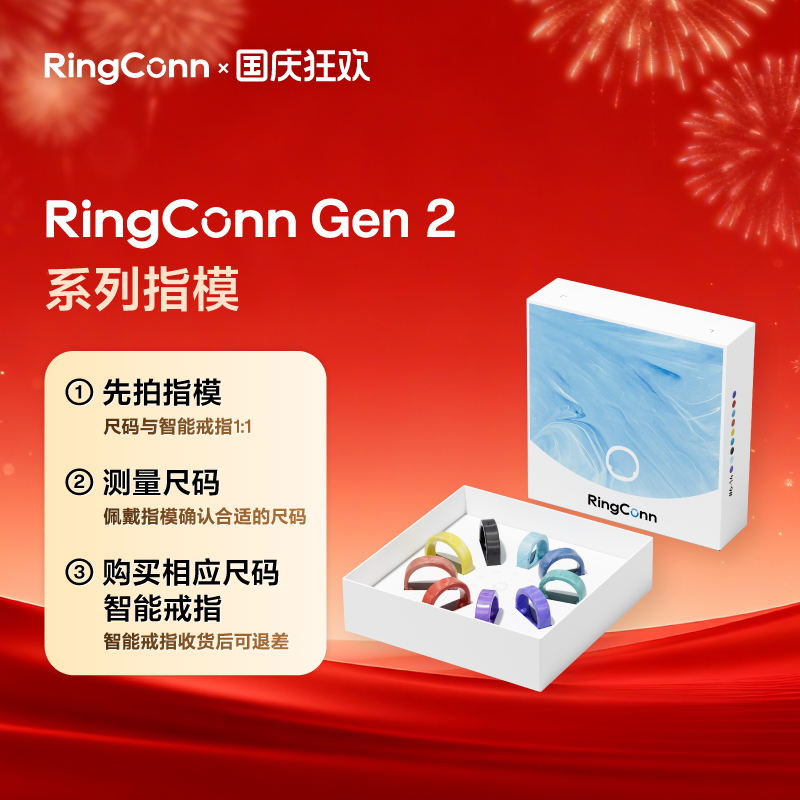 【彩色流纹指模】RingConn Gen 2 系列 智能戒指1比1尺码指模套装  购买智能戒指后可在客服端联系我们退差