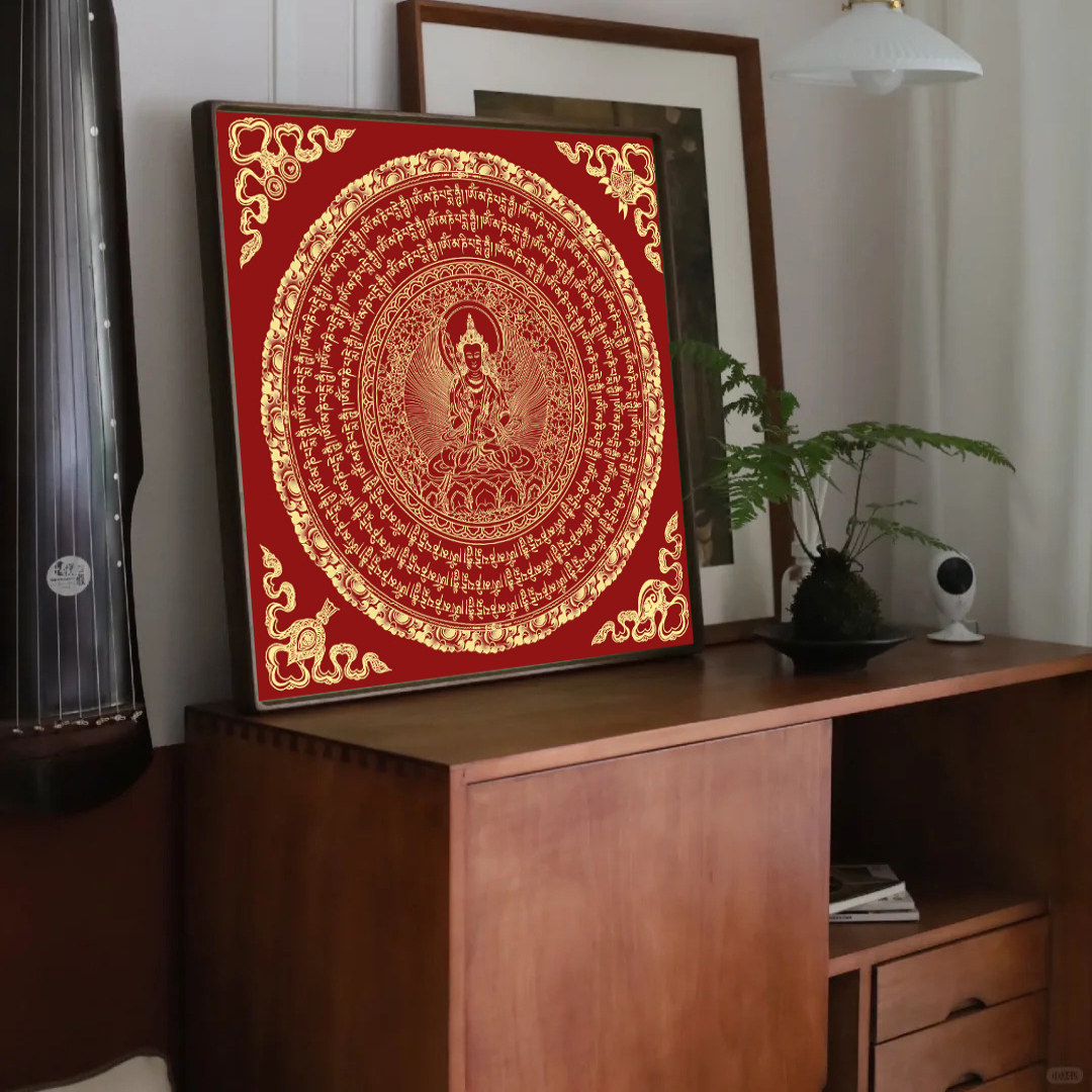 阿弥陀佛画像唐卡手绘diy非遗手工涂色填色成人解压数字油画