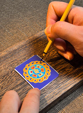 不动明王（鸡)唐卡手绘diy吊坠项链西藏手绘手工成人礼物车挂件