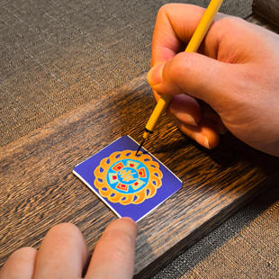 不动明王（鸡)唐卡手绘diy吊坠项链西藏手绘手工成人礼物车挂件