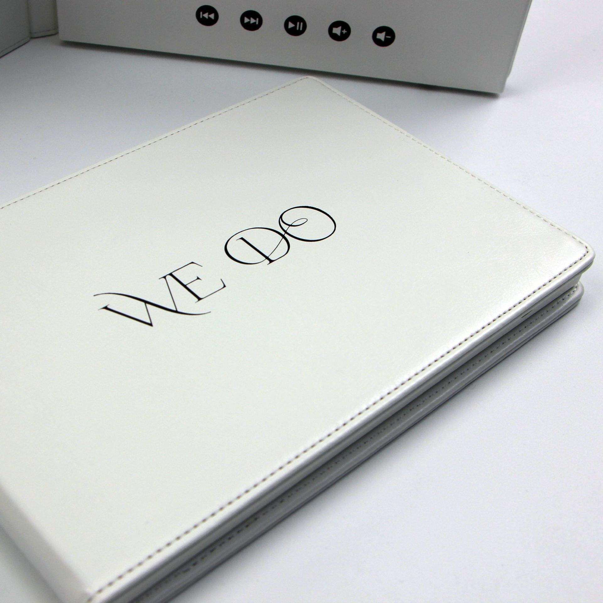 手工皮革精装电子广告机播放器画册视频宣传册邀请函贺卡