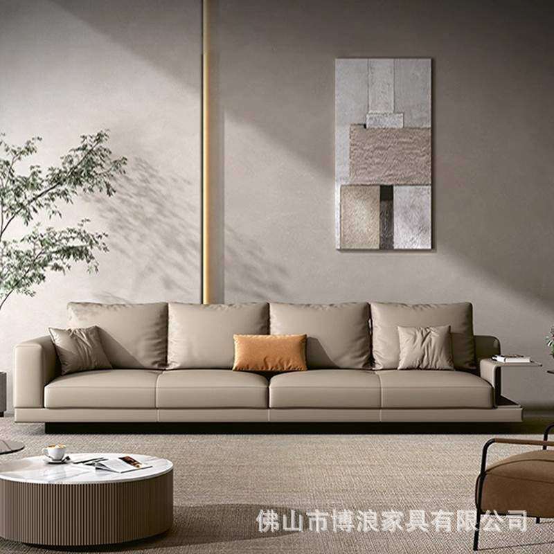 康纳利真皮沙发北欧设计师意式极简客厅大小户型直排家用现代沙发