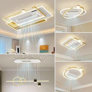 新款客厅无叶风扇灯中山灯具长方形大厅主灯带电风扇一体家用