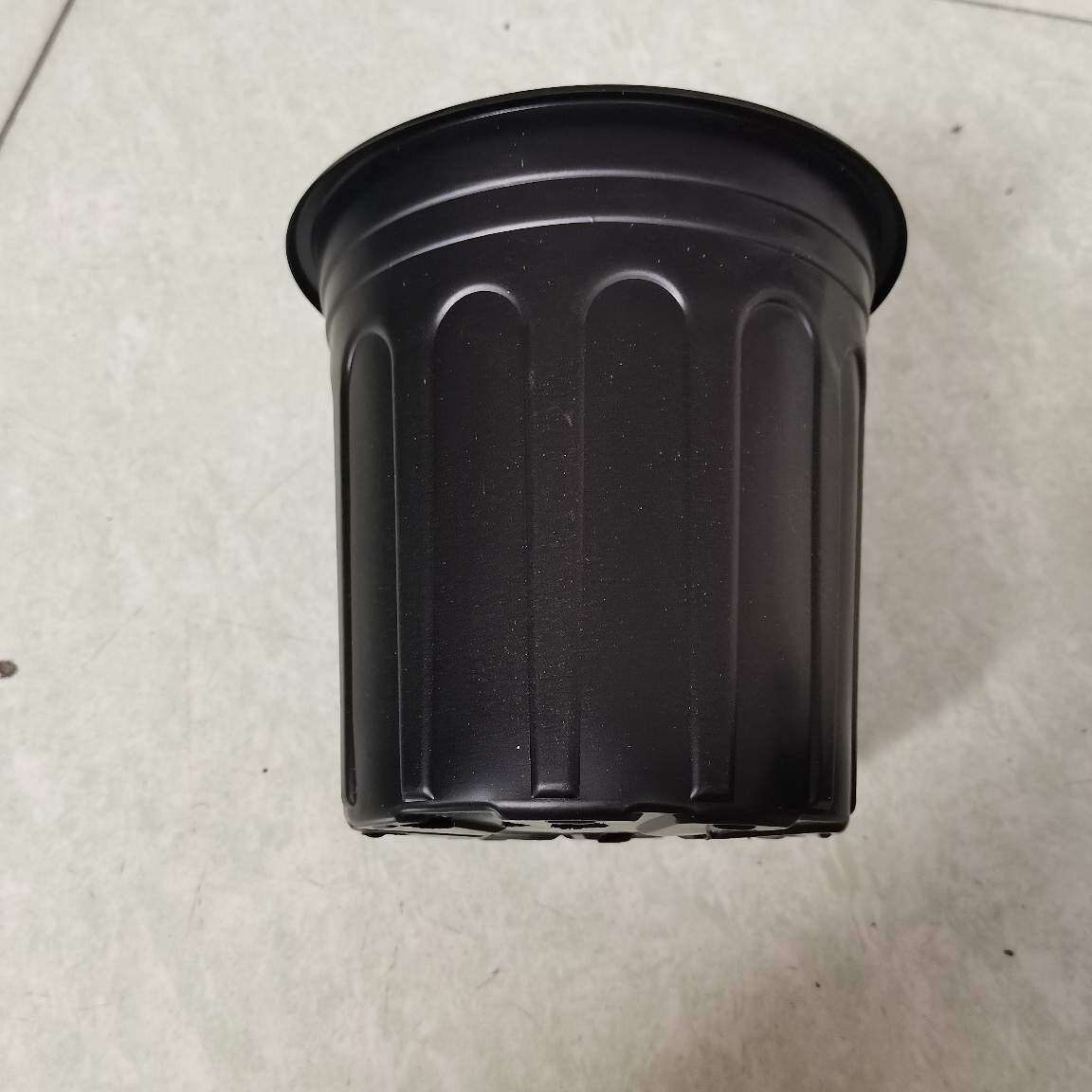 软塑型黑色加仑盆 侧棱加仑盆 塑料加仑盆