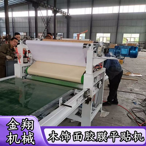 免涂胶自带胶膜pvc膜贴面机 密度板PUR平贴机 自动断膜贴纸机