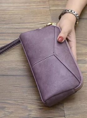 手拿包女2026新款手抓包女高级感轻奢气质手机包晚宴散步包包紫色