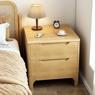 2026超窄款床头柜免安装一体式简约现代卧室全实木迷你新中式储物