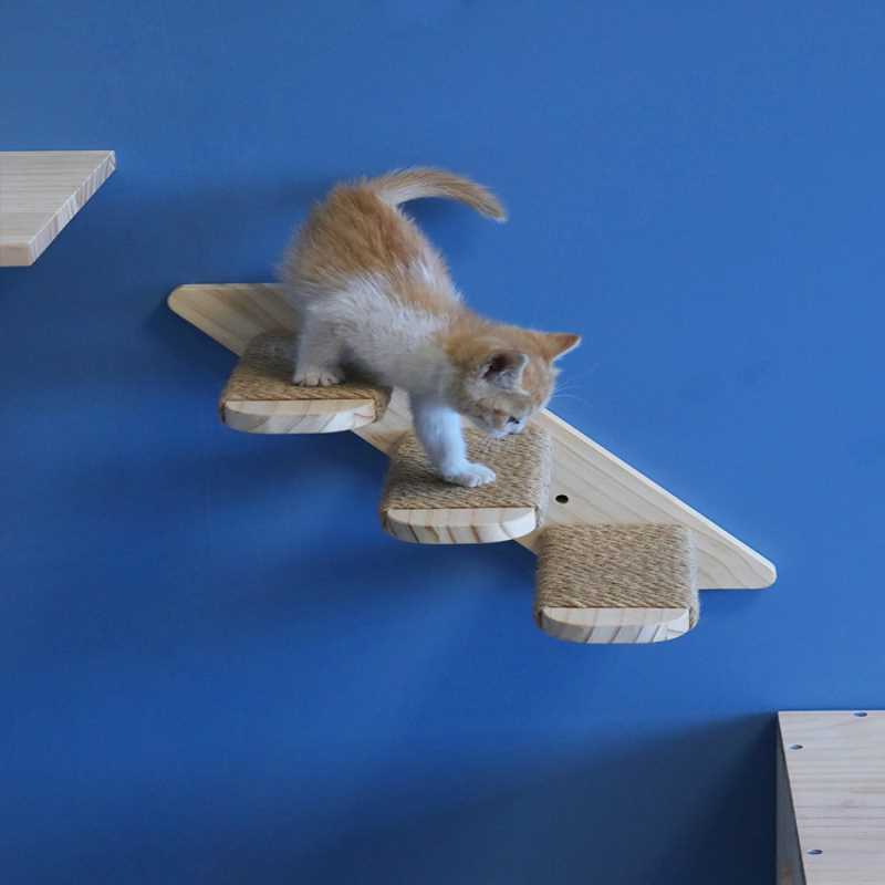 猫爬梯 猫楼梯猫别墅猫柜配件猫爬架梯子墙壁式猫笼台阶窝DIY材料