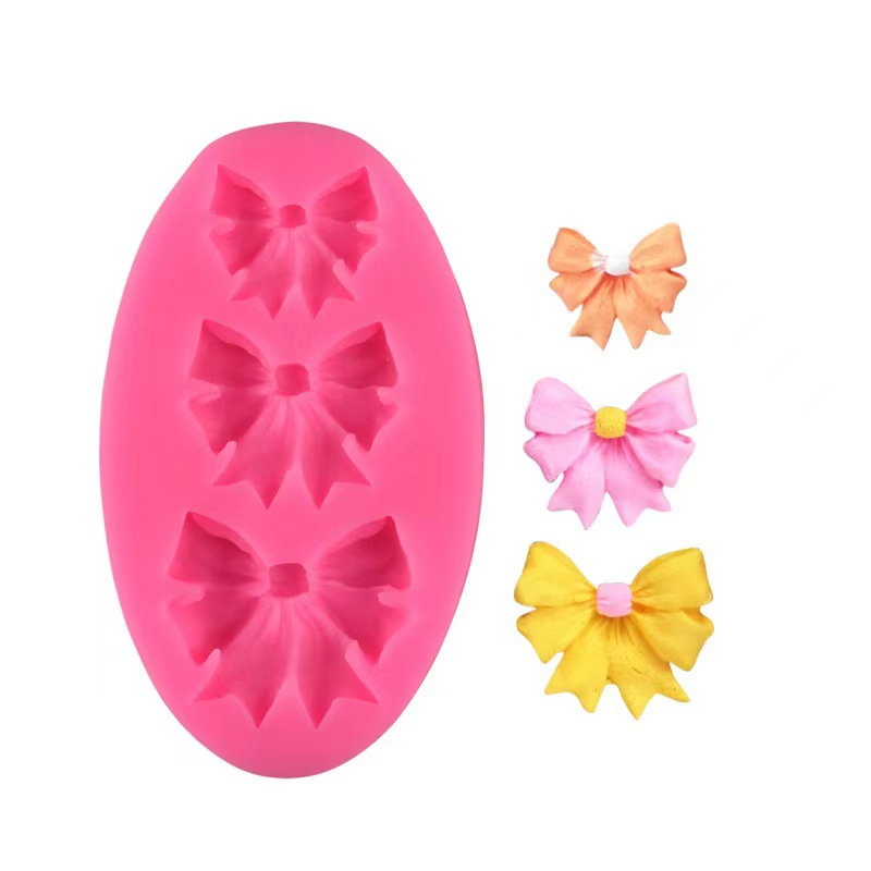 A variety of bow fondant  cake mold liquid silicone mold cho