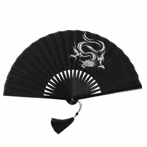 8寸中国风男生霸气龙折扇古风流苏随身便携折叠小扇女式汉服扇子