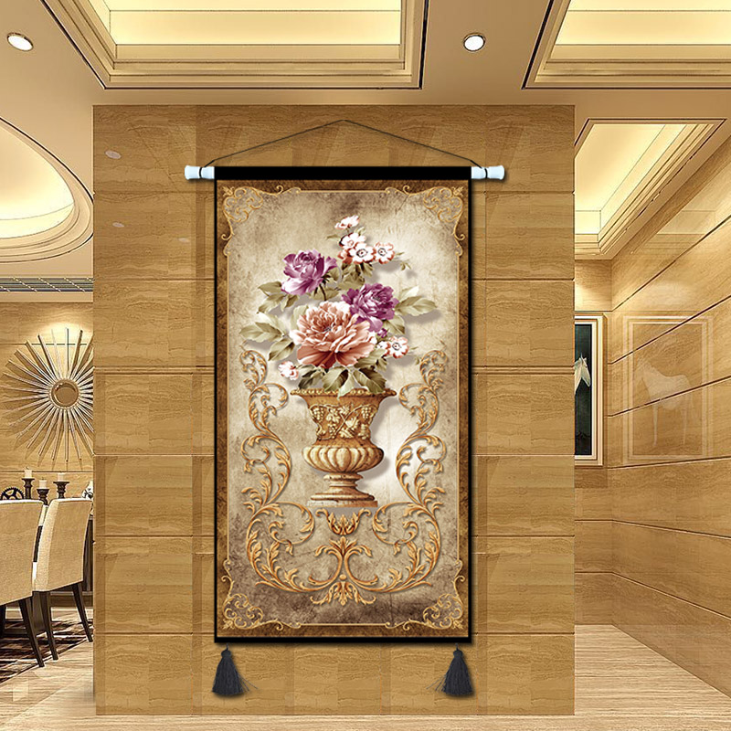 北欧玄关装饰画酒店大堂布艺挂画现代客厅书房挂毯走廊壁画富贵画图片