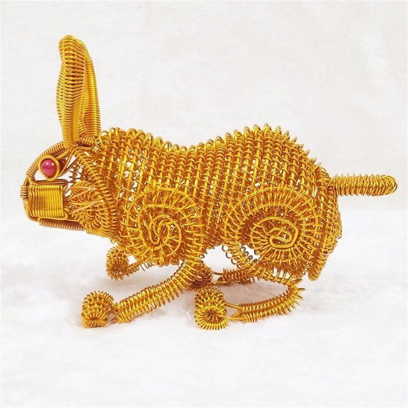 【生肖兔子模型】十二生肖兔礼品 旅游工艺品 手工铝线模型