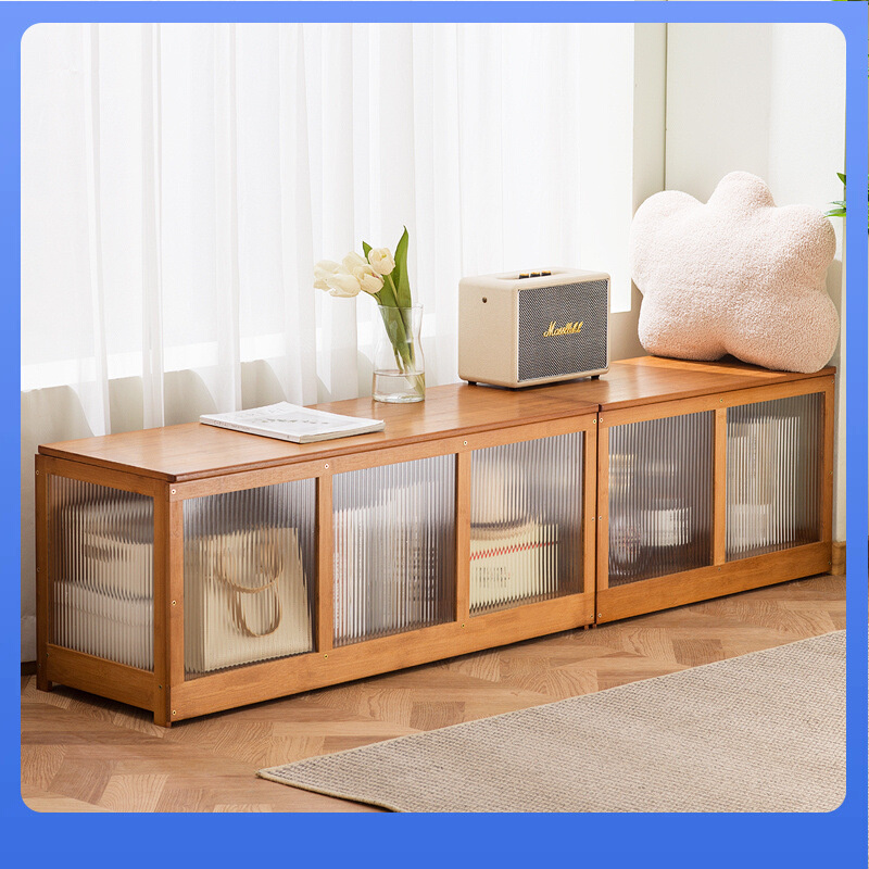 DX7L上开门飘窗储物柜卧室阳台矮柜子翻盖门长条榻榻米魔方地