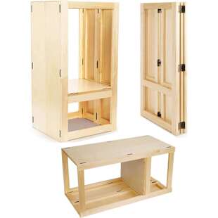 实木折叠儿童学习塔,幼儿台阶凳爬山塔可转换为桌子