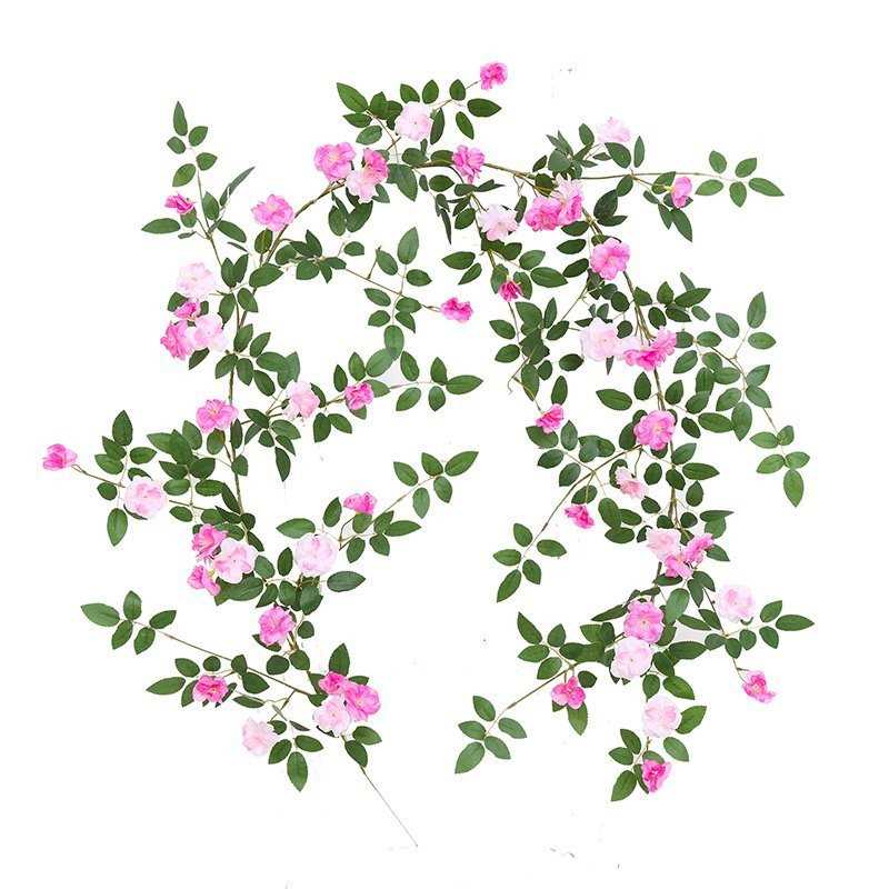 仿真玫瑰花藤蔷薇藤蔓假花装饰空调管道缠绕塑料藤条墙面植物遮挡
