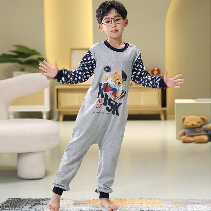 儿童家居服连体衣中大童分腿睡袋