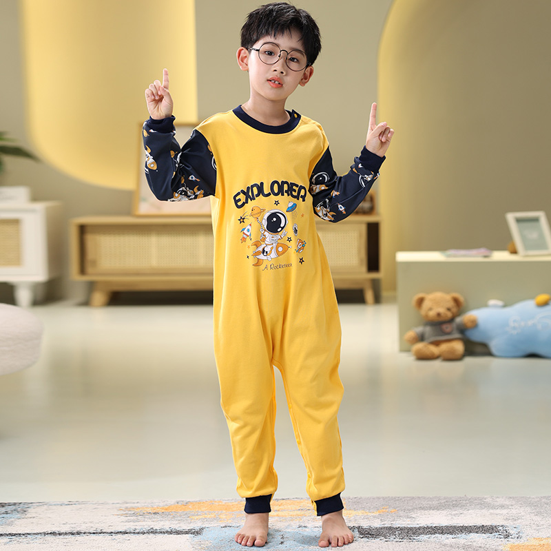 儿童家居服连体衣中大童分腿睡袋