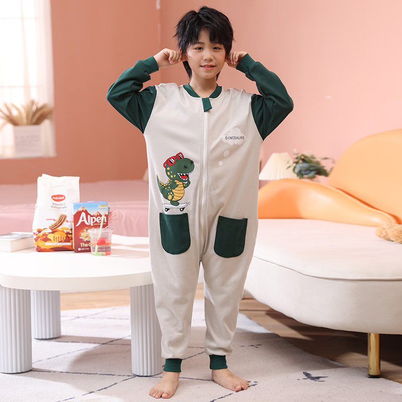 儿童家居服连体衣中大童分腿睡袋