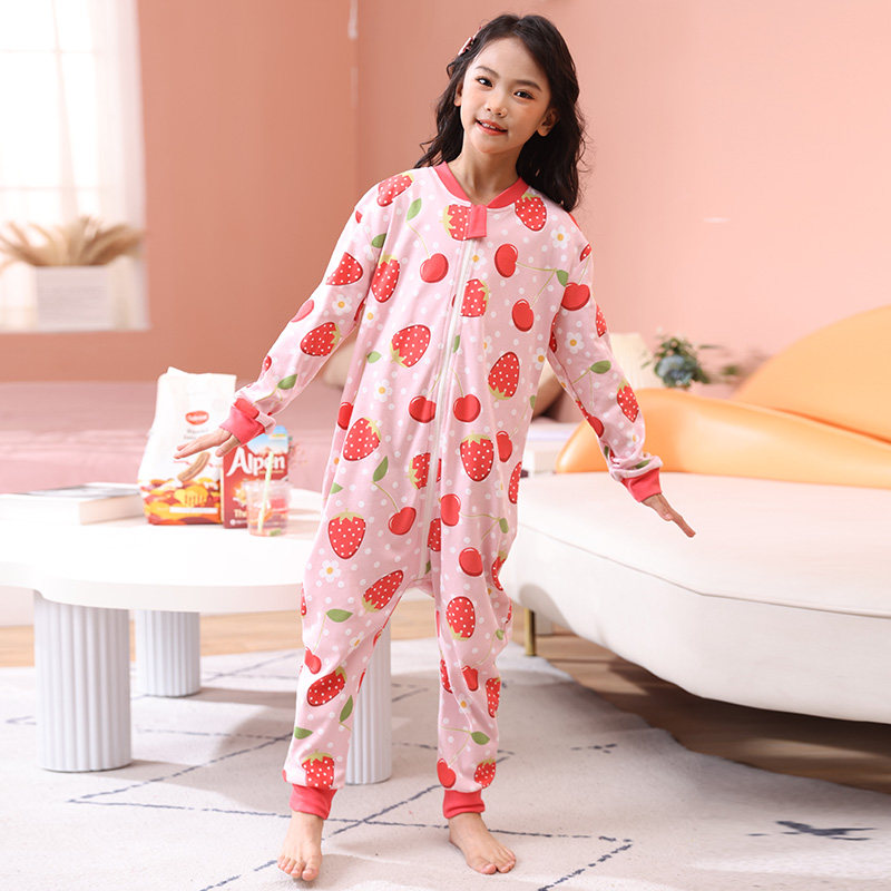 小女孩连身睡衣女童家居服连体衣