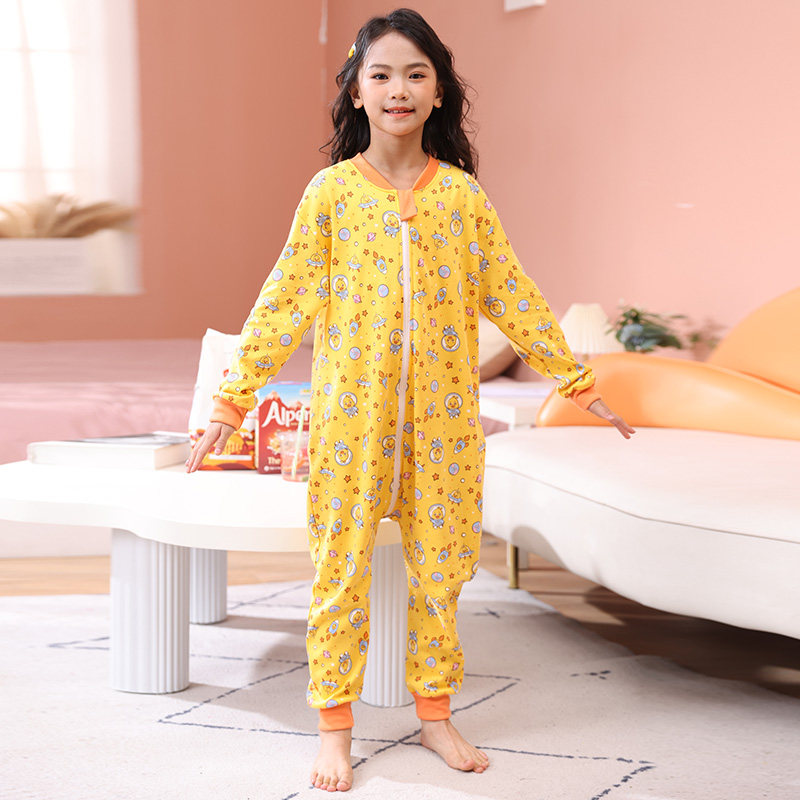 儿童家居服连体衣中大童分腿睡袋