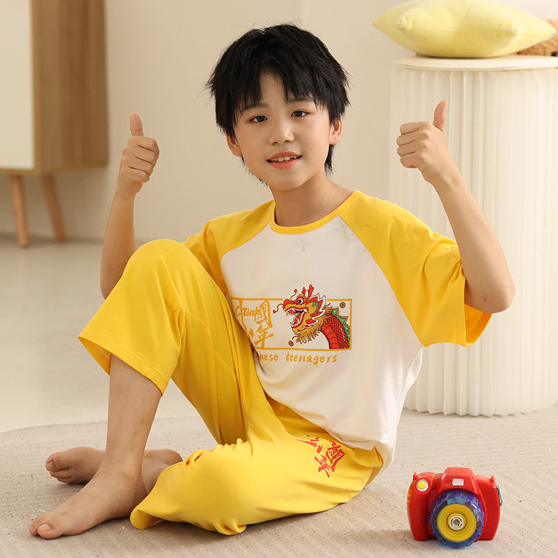 Aa类纯棉男童睡衣套装儿童家居服