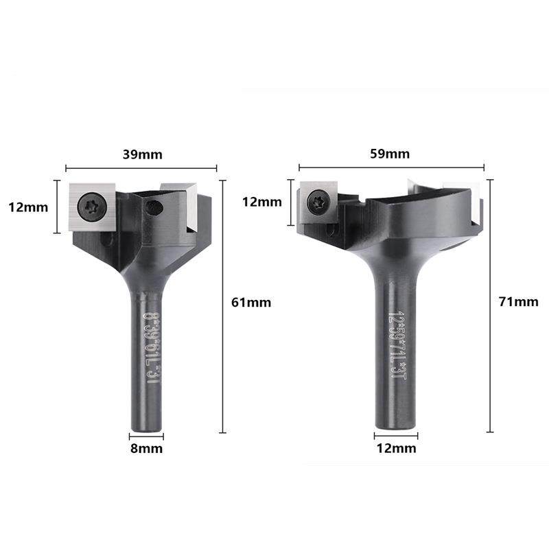 跨境新SQMGXD12款 8/12表m舍弃木工铣刀CNCm面铣刨钻头3柄刃刨床