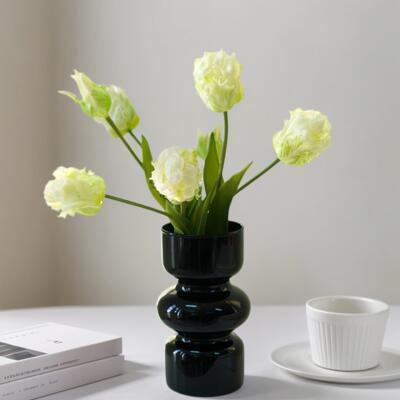 Temu勿扰仿真5头鹦鹉郁金香家居装饰假花高档酒店餐馆办公室饭店