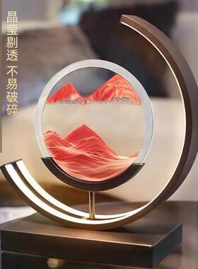 流沙画沙漏台灯桌面装饰摆件解压智能充电触控调光生日礼物小夜灯