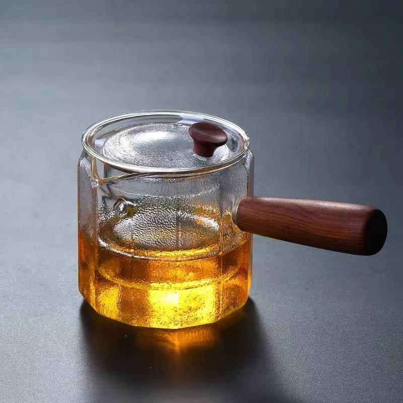 加厚耐热玻璃泡茶壶花茶壶侧把煮茶器小青柑蒸煮两用四杯礼盒套装