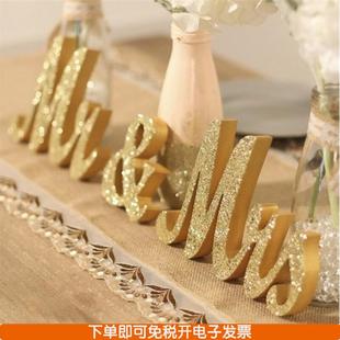 扮用品婚房布置结婚礼派对道具 WEDDING字母摆件婚庆主题装 MRS