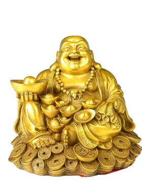 全铜弥勒佛像饰品家居装饰家居佛像客厅大肚大笑佛像开礼中国风