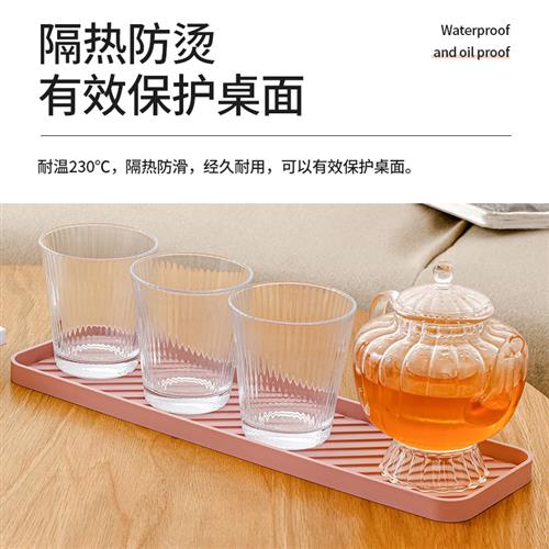 创意多功能矽胶收纳垫纯色隔热防烫保护厨房餐桌垫茶壶杯垫防滑垫