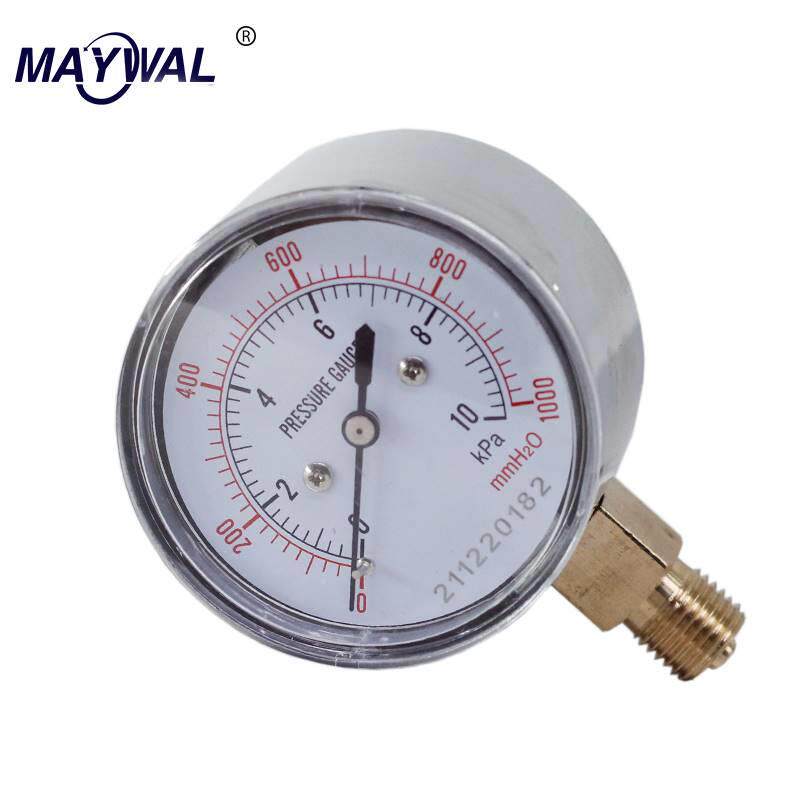 Y60 0-10KPA膜盒压力表瓦斯工程微压低压测压表 千帕表防过压