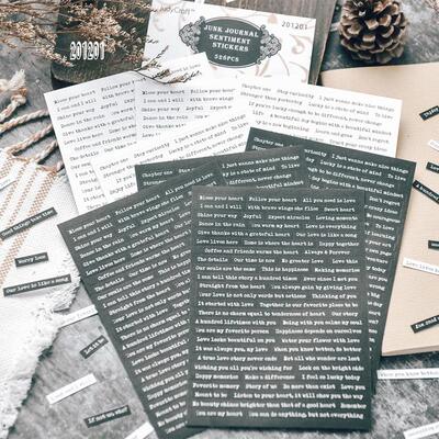 好货528Pcs Sentiment Phrase Stickers Junk Journal Ephemera