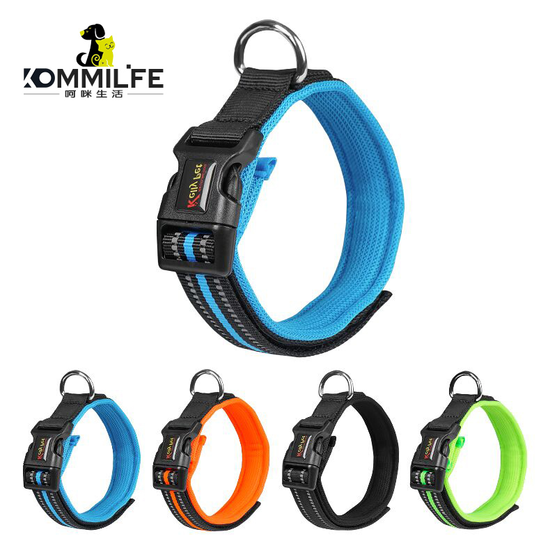 极速Breathable Mesh Nylon Dog Collar Reflective Pet Collars