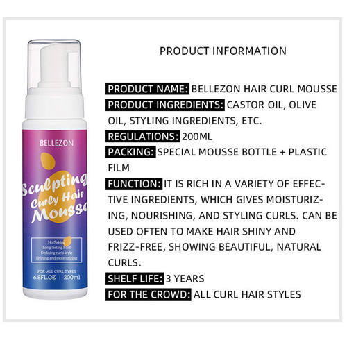 Hair Foam Mousse for styling hair Curly Hair Styling头发护理