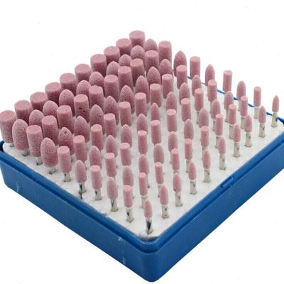 红钢玉硬质砂轮磨头金属除锈打磨尖头柱型火花仔小沙轮抛光电磨