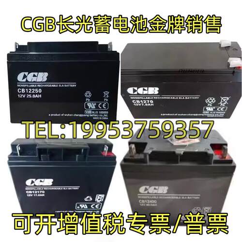 CGB长光蓄电池 CB12250 12V100/75/65/40/38/25/17/12/7/5AH/消防